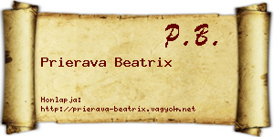 Prierava Beatrix névjegykártya